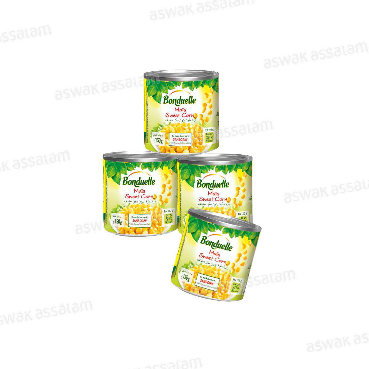 LOT DE 4 BOITES DE MAIS 150G BONDUELLE (3 ACHETES = 1 GRATUIT)