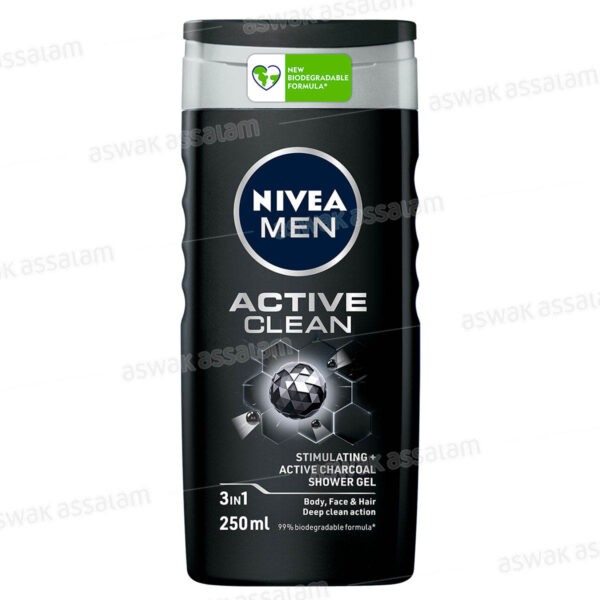GEL DOUCHE 3 EN 1 ACTIVE CLEAN 250ML NIVEA MEN