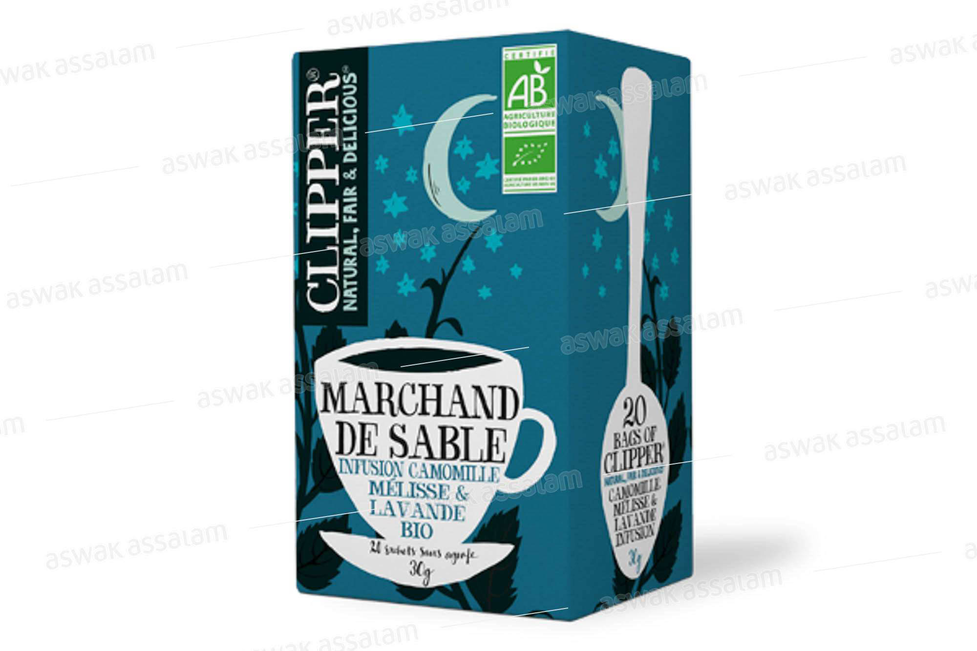 INFUSION MARCHAND DE SABLE BIO CAMOMILLE, MELISSE & LAVANDE 30G CLIPPER