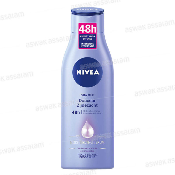 LAIT CORPS DOUCEUR HYDRATATION INTENSE AU BEURRE DE KARITE POUR PEAUX SECHES 250ML NIVEA