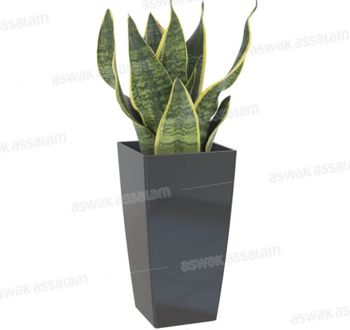 POT DE FLEURS CARRE 25CM ANTHRACITE PISA