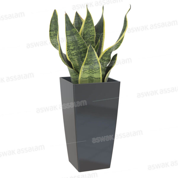 POT DE FLEURS CARRE 25CM ANTHRACITE PISA