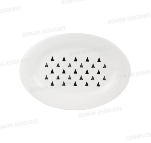 PLAT OVALE CERAMIQUE 31X22CM MOTIF SAPIN, MAKE A WISH