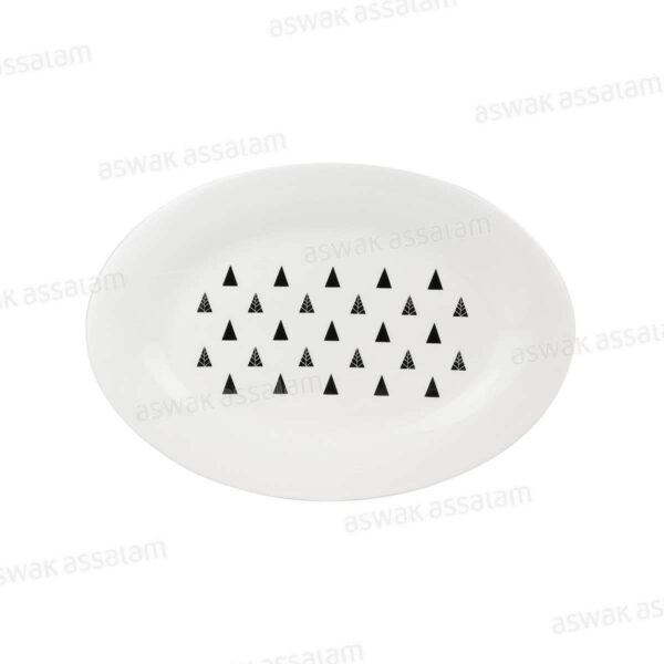 PLAT OVALE CERAMIQUE 31X22CM MOTIF SAPIN, MAKE A WISH