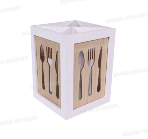 RANGE-COUVERTS EN BOIS DECORE