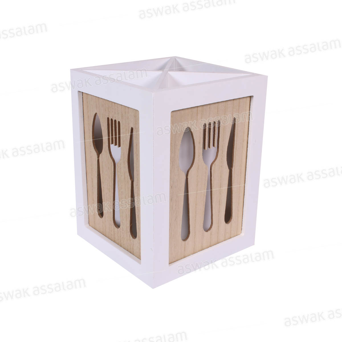 RANGE-COUVERTS EN BOIS DECORE