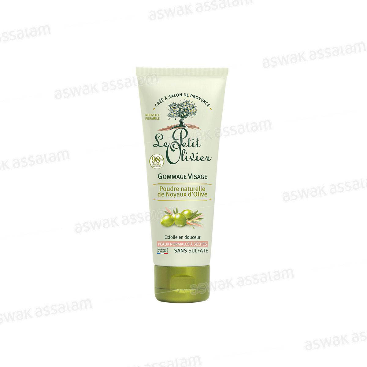 GOMMAGE VISAGE POUDRE DE NOYAUX D'OLIVE 75ML LE PETIT OLIVIER