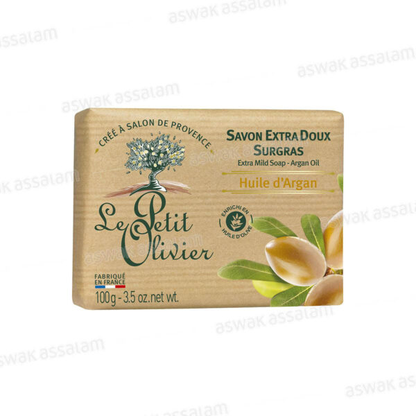 SAVON EXTRA DOUX SURGRAS HUILE D'ARGAN 100G LE PETIT OLIVIER