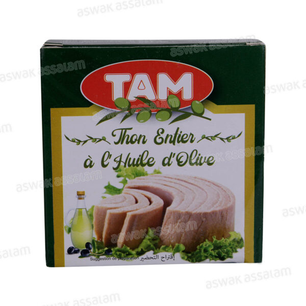 THON ENTIER A L'HUILE D'OLIVE 160G TAM