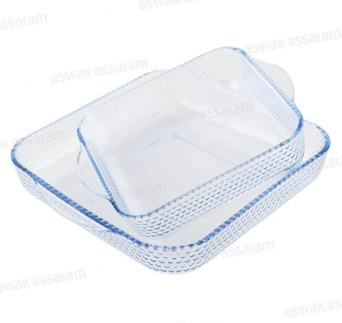 ENSEMBLE DE 2 PLATS A FOUR CARRES 1,95L + 3,2L WINOX