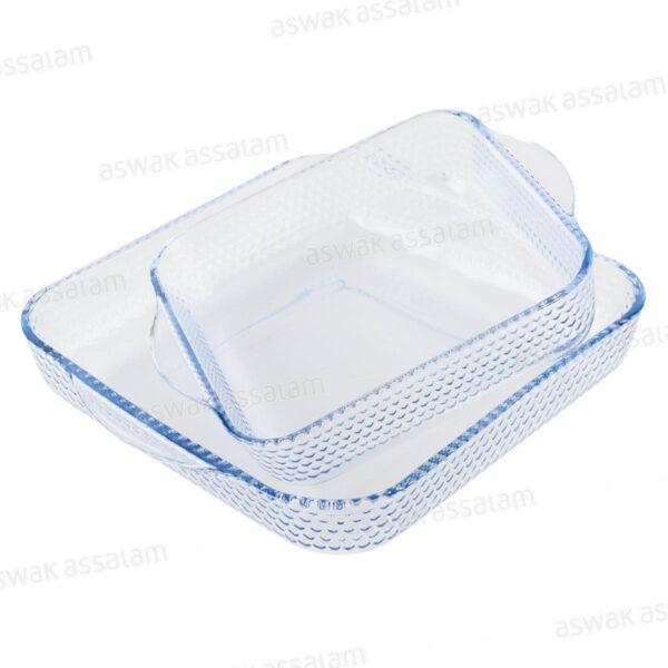 ENSEMBLE DE 2 PLATS A FOUR CARRES 1,95L + 3,2L WINOX