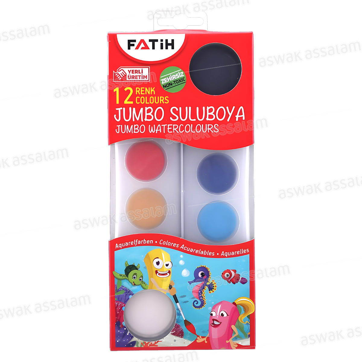 AQUARELLES 12 COULEURS JUMBO FATIH
