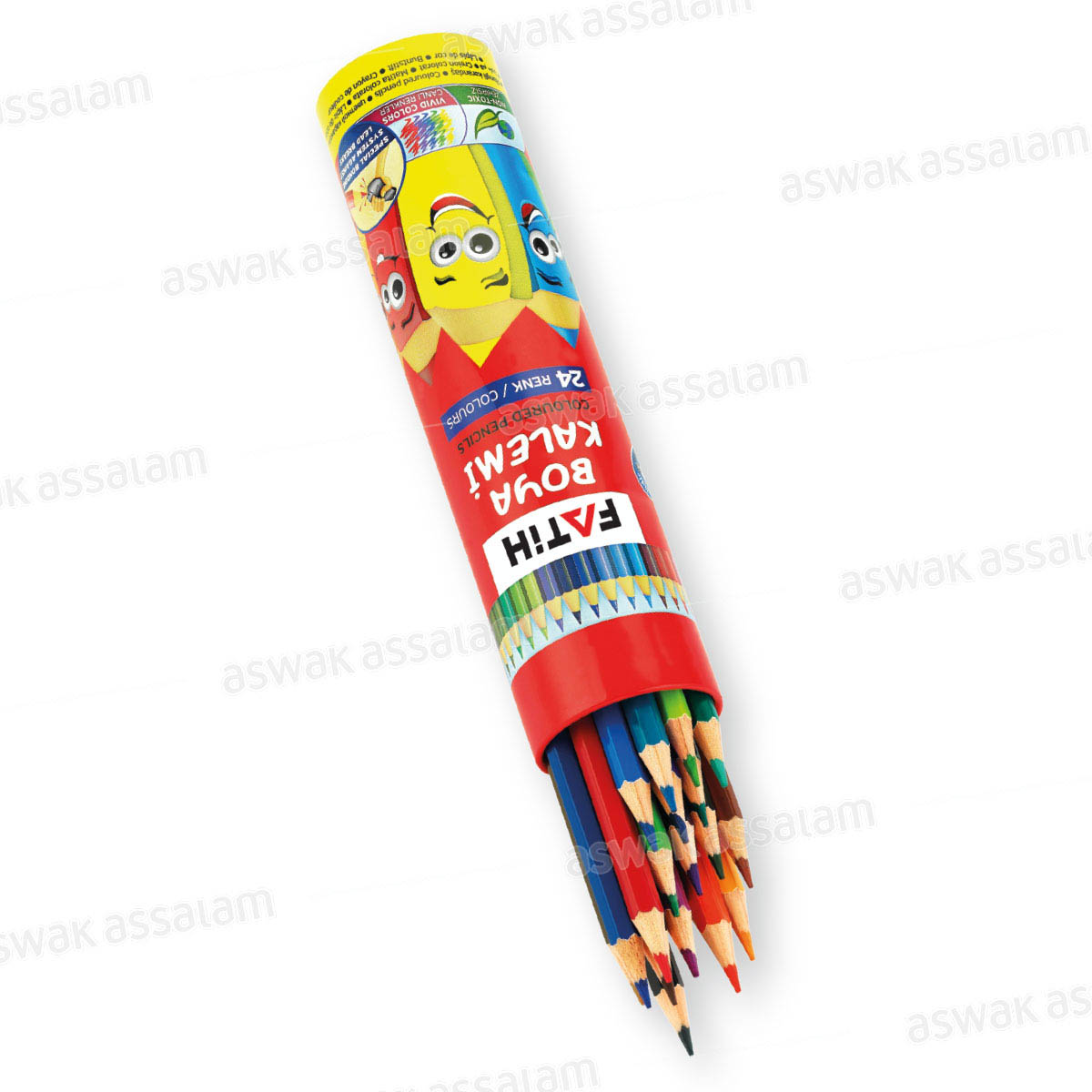 24 CRAYONS DE COULEUR EN TUBE FATIH