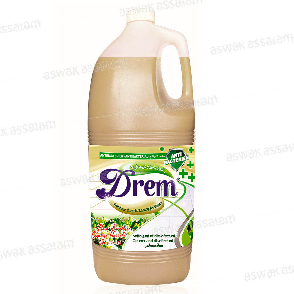 NETTOYANT SOL ET DESINFECTANT FLEUR D'ORANGER 5L DREM