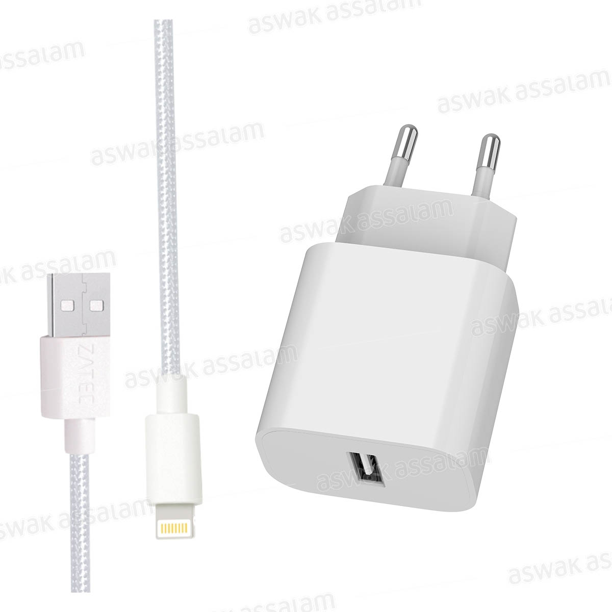 CHARGEUR POWER PLUS 27 + CABLE LIGHTNING ZATEC  