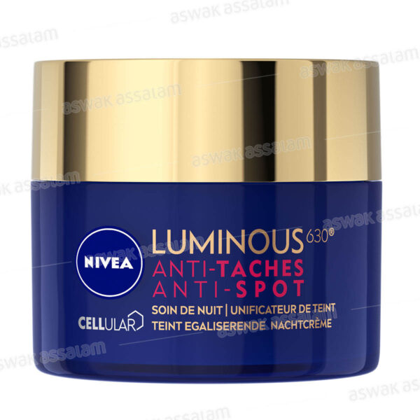 SOIN DE NUIT VISAGE ANTI-TACHES ANTI-SPOT UNIFICATEUR DE TEINT 50ML LUMINOUS CELLULAR NIVEA