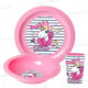 SET DE 3 PIECES GOBELET, BOL ET ASSIETTE EN PLASTIQUE LICORNE