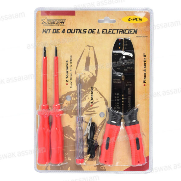 KIT DE 4 OUTILS DE L'ELECTRICIEN