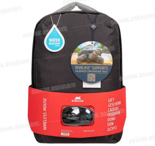 SAC A DOS POUR PC PORTABLE NOIR AVEC SOURIS SANS FIL 7563 RIVACASE