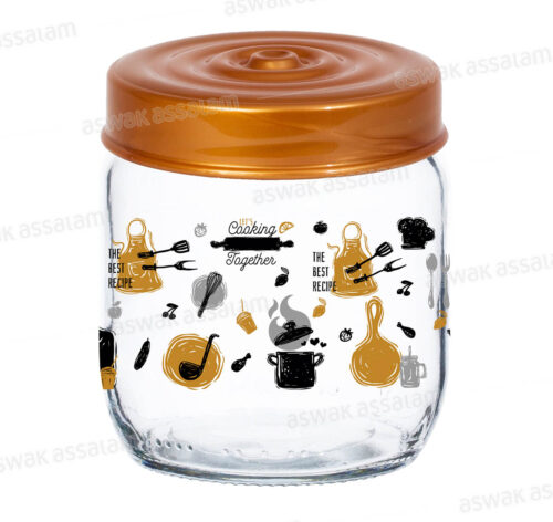BOCAL DE CONSERVATION EN VERRE DECORE 425ML LETS COOKING TOGETHER