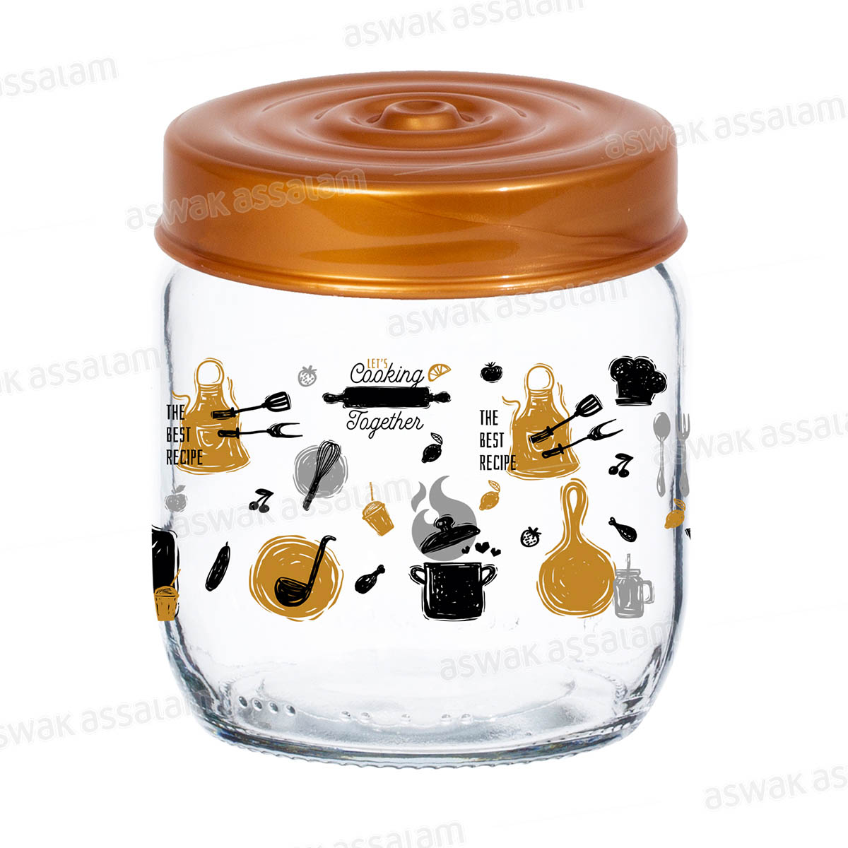 BOCAL DE CONSERVATION EN VERRE DECORE 425ML LETS COOKING TOGETHER