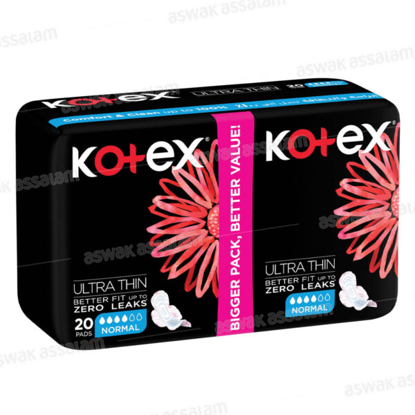 SERVIETTES HYGIENIQUES NORMAL 20 UNITES VALUE PACK KOTEX