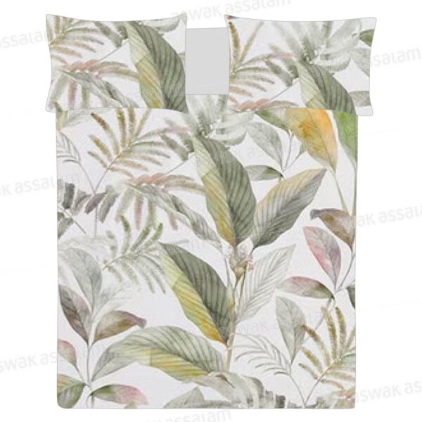 COUVRE-LIT 240*220CM + 2 TAIES D'OREILLER 50*70CM IMPRIME FLEURS