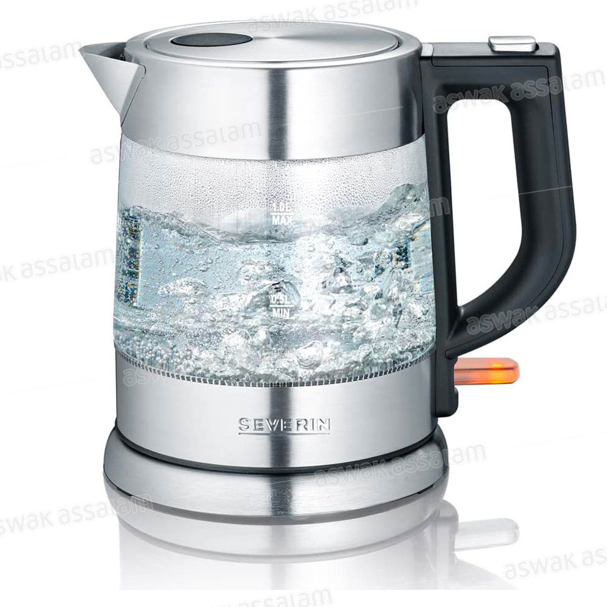 BOUILLOIRE EN VERRE 1L 2200W ACIER INOXYDABLE WK3468 SEVERIN