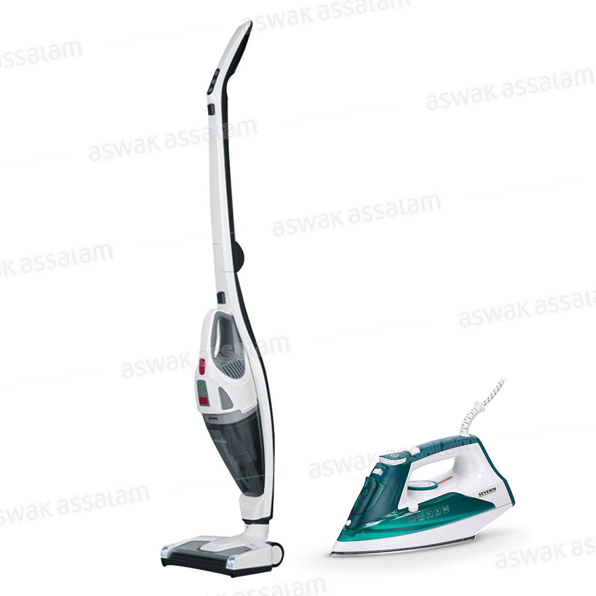 ASPIRATEUR BALAI PIED FLEXIBLE 18,5V HV7173 + FER A REPASSER 2400W CERAMIQUE BA3261 SEVERIN