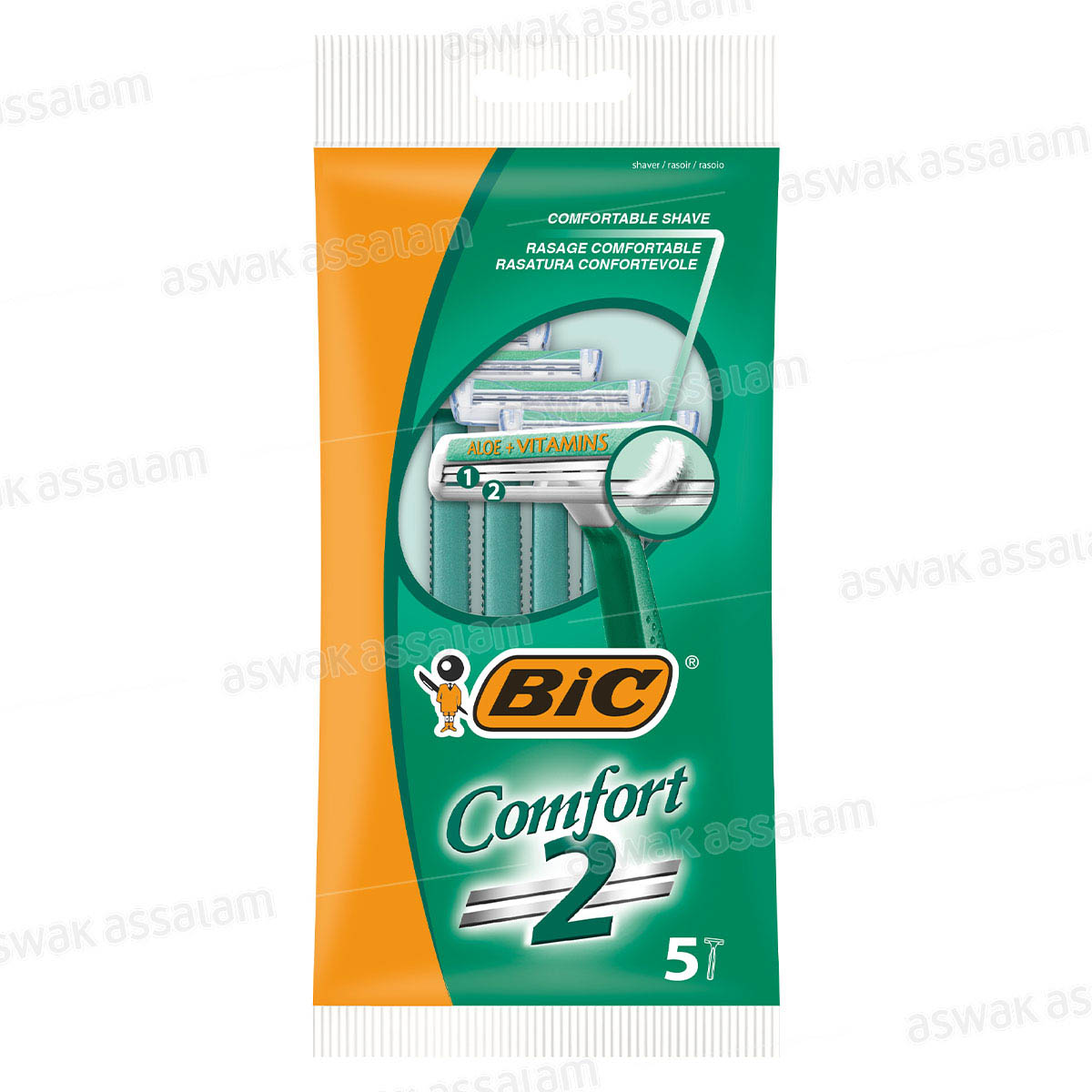 RASOIR 2 LAMES ALOE VERA ET VITAMINES 5 UNITES COMFORT BIC