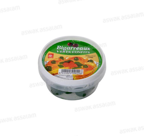 BIGARREAUX VERTS CONFITS 120G MACAO