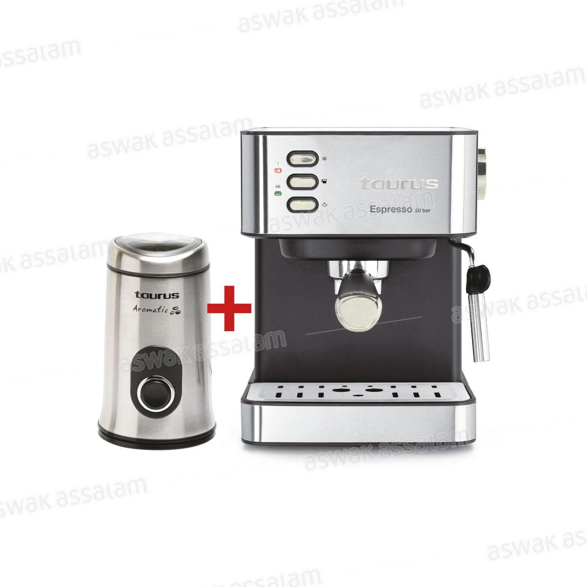 PACK MOULIN A CAFE AROMATIC + MACHINE A CAFE TRENTO 20 BARS TAURUS