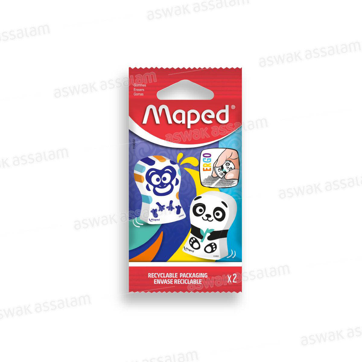 2 GOMMES MULTICOLORE ERGO FUN MAPED