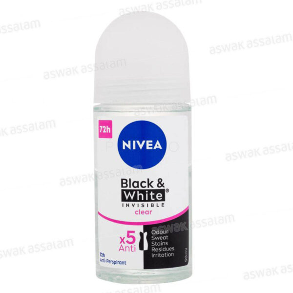 DEODORANT BILLE POUR FEMME BLACK AND WHITE INVISIBLE CLEAR 50ML NIVEA