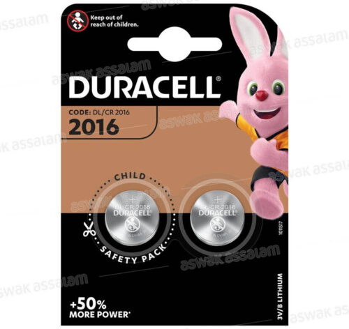 2 PILES BOUTON LITHIUM CR 2016 DURACELL