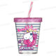 GOBELET EN PLASTQIUE AVEC COUVERCLE ET PAILLE 450ML LICORNE