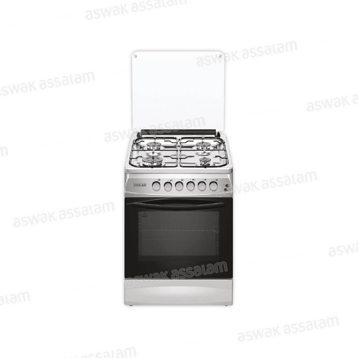 CUISINIERE 4 FEUX 50x60CM INOX DOUBLE GAZ CK5060-DGL-IN KROHLER