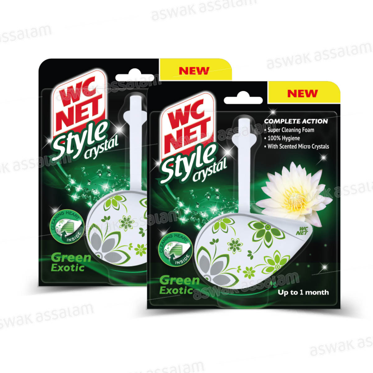 LOT DE 2 BLOCS CUVETTE CRYSTAL VERT WC NET (-50% SUR LE 2EME)
