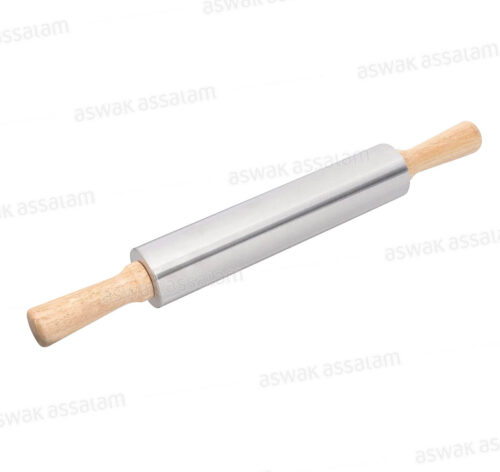 ROULEAU A PATE INOX AVEC MANCHES EN BOIS