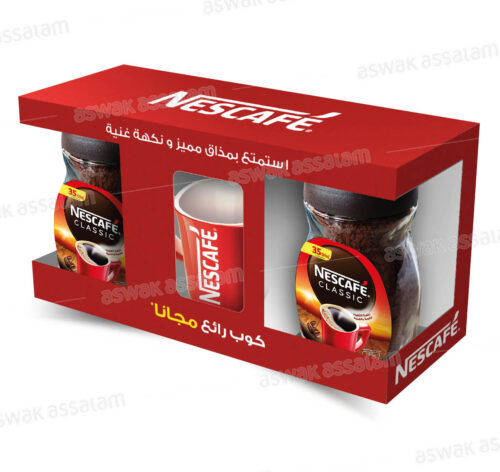 LOT DE 2 CAFES SOLUBLES CLASSIC 90G NESCAFE (MUG GRATUIT)