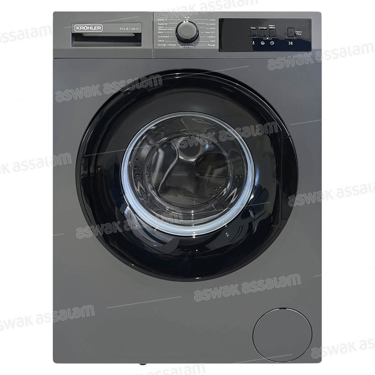 MACHINE A LAVER 8KG 1200 TOURS GRIS KFL-8.1-SK-V FRONTAL KRHOLER