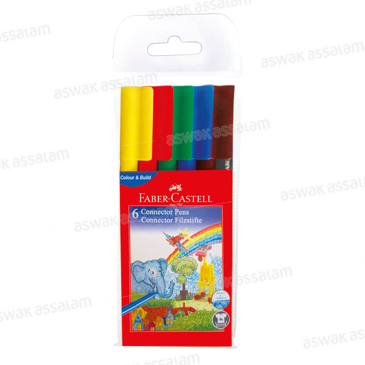 6 FEUTRES DE COULEUR CONNECTOR FABER-CASTELL