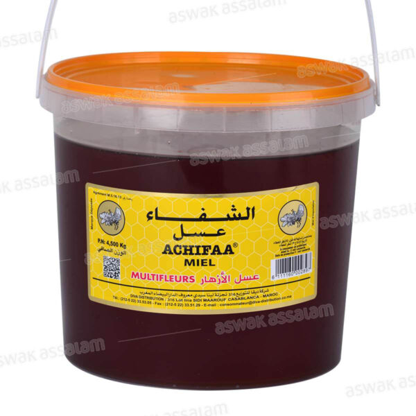 MIEL MULTIFLEURS SEAU PLASTIQUE 4,5KG ACHIFAA