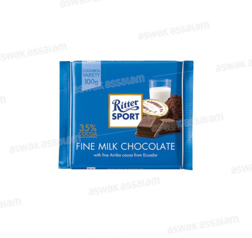CHOCOLAT AU LAIT CREME CACAO ET GAUFRETTE 100G RITTER SPORT
