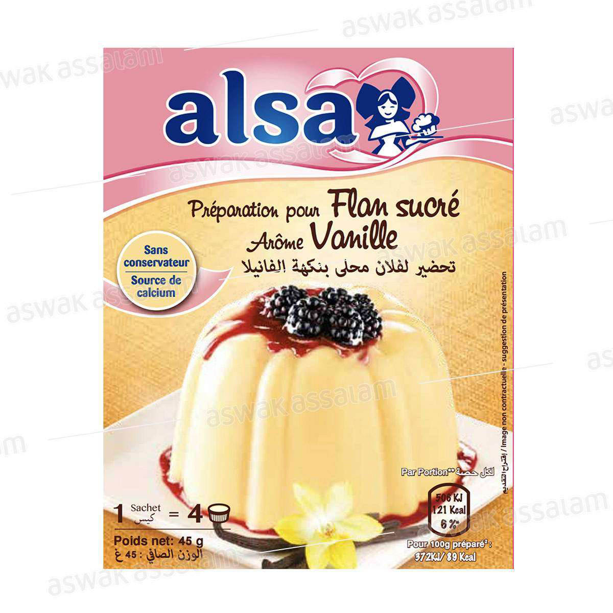 PREPARATION POUR FLAN SUCRE AROME VANILLE ALSA