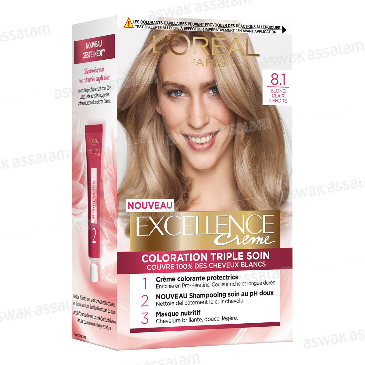 COLORATION 8.1 BLANC CLAIR CENDRE EXCELLENCE