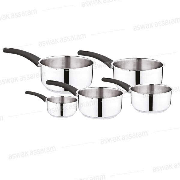 LOT DE 5 CASSEROLES (12 + 14 + 16 + 18 + 20 CM) EN INOX TOP CHEF