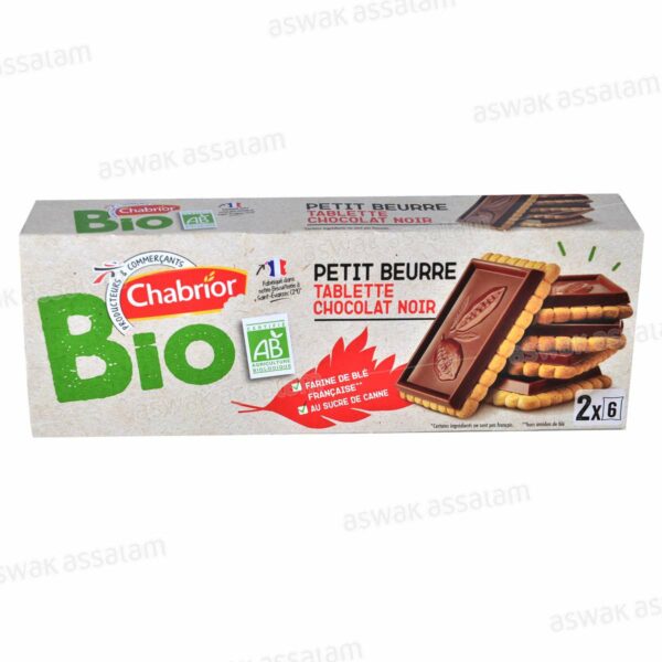 BISCUIT PETIT BEURRE TABLETTE CHOCOLAT NOIR 150G BIO CHABRIOR