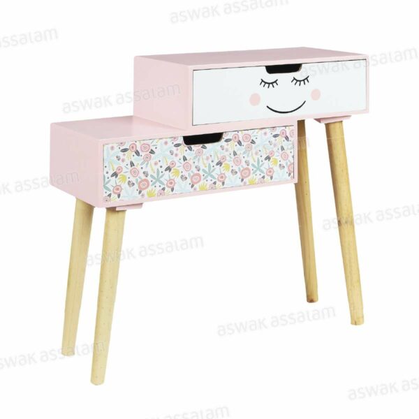 TABLE CHEVET POUR ENFANT ROSE