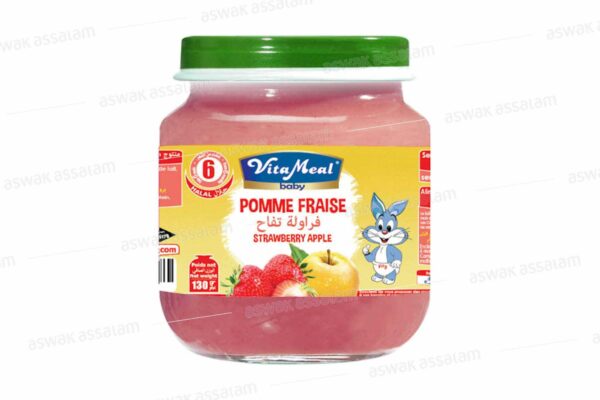 COMPOTE AUX FRUITS POMME & FRAISE 130G VITAMEAL